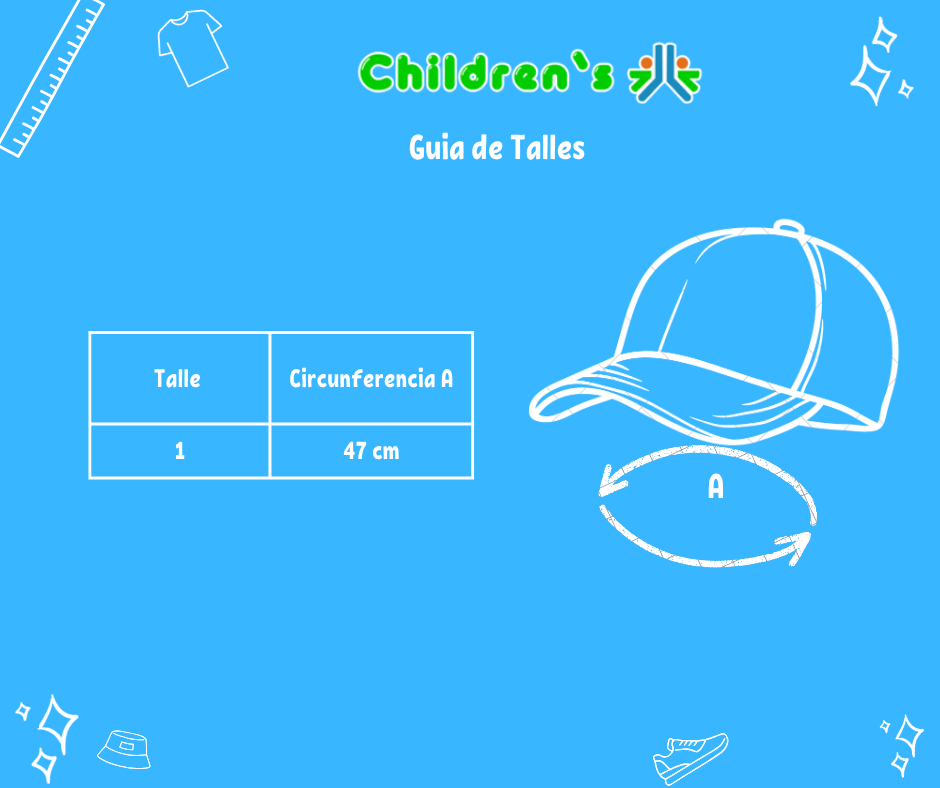 Guia de talles Gorro Cap - Con Visera - Rayado con Elastico