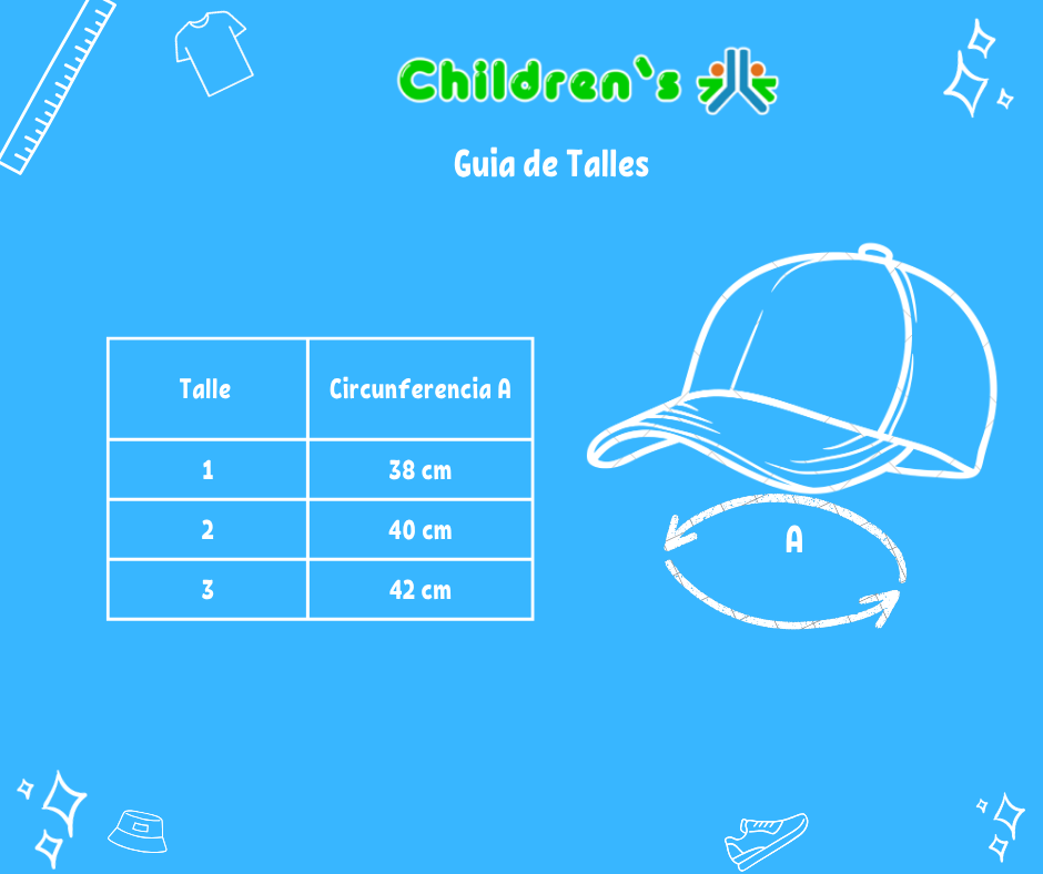 Guia de talles Gorro Cap De Jean Con Elatico