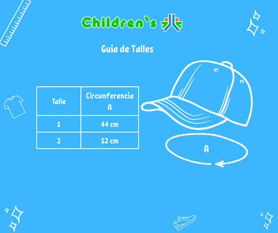 Guia de talles Gorro Cap Jean Barbie - Flores Bordadas