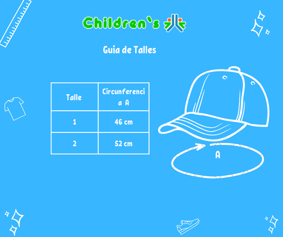 Guia de talles Gorro Cap con Visera - de Jean Regulable