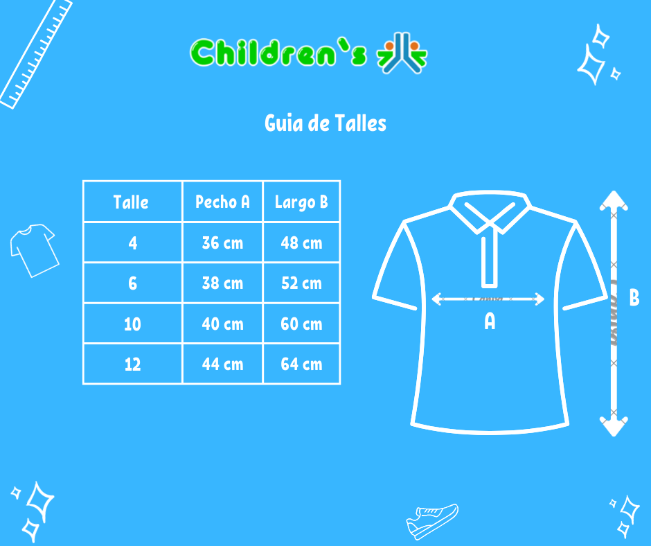 Guia de talles Chomba Manga Corta Combinada