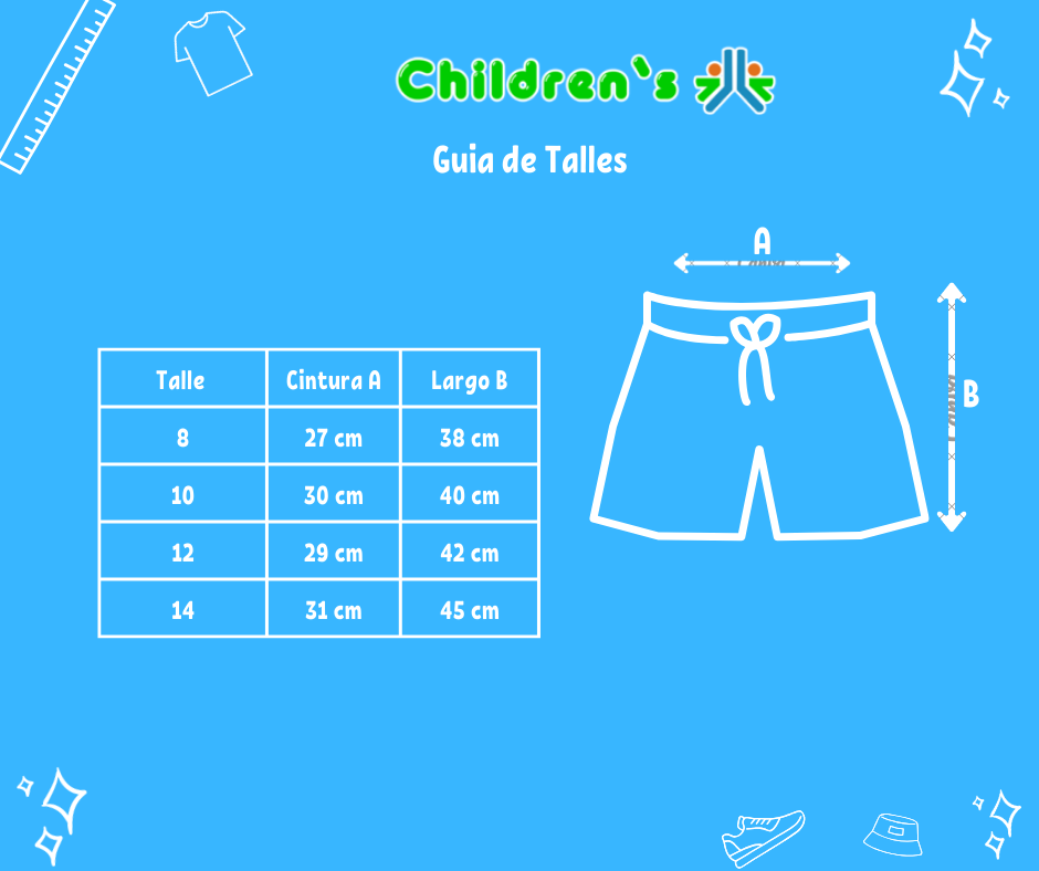 Guia de talles Bermuda de Jean Pre Lavado Elastizado