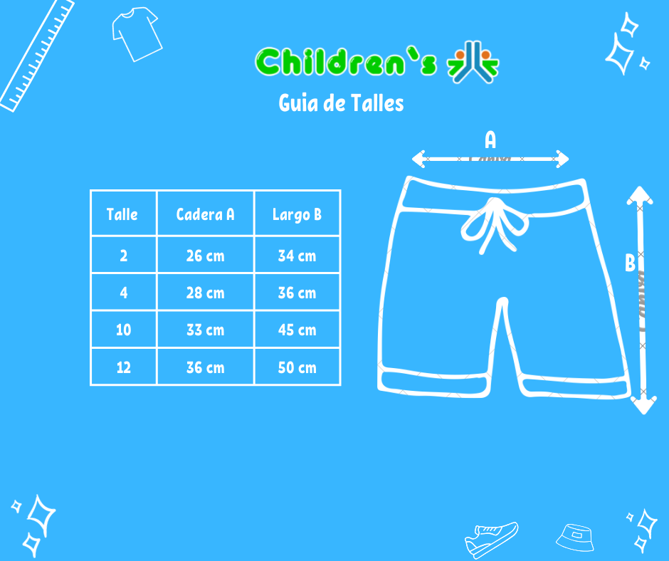 Guia de talles Short de Baño Microfibra Con Cintura Elastizada y Suspensor