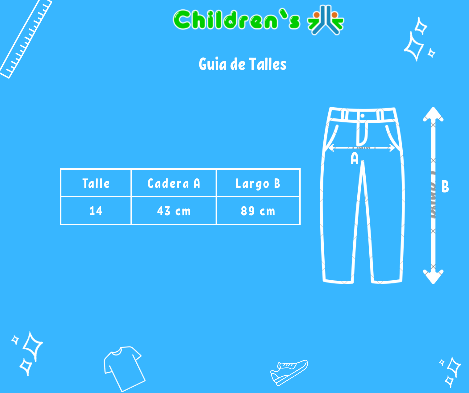 Guia de talles Pantalon Gabardina Spandex