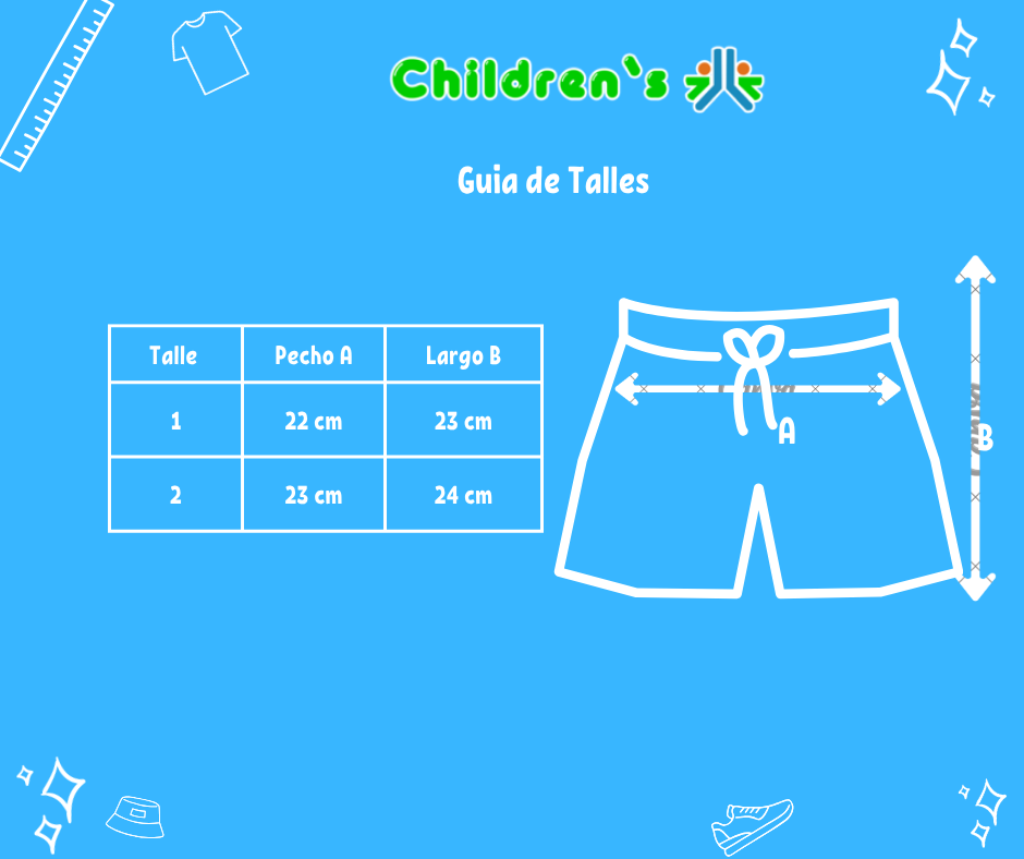 Guia de talles Short Estampado Con Elastico