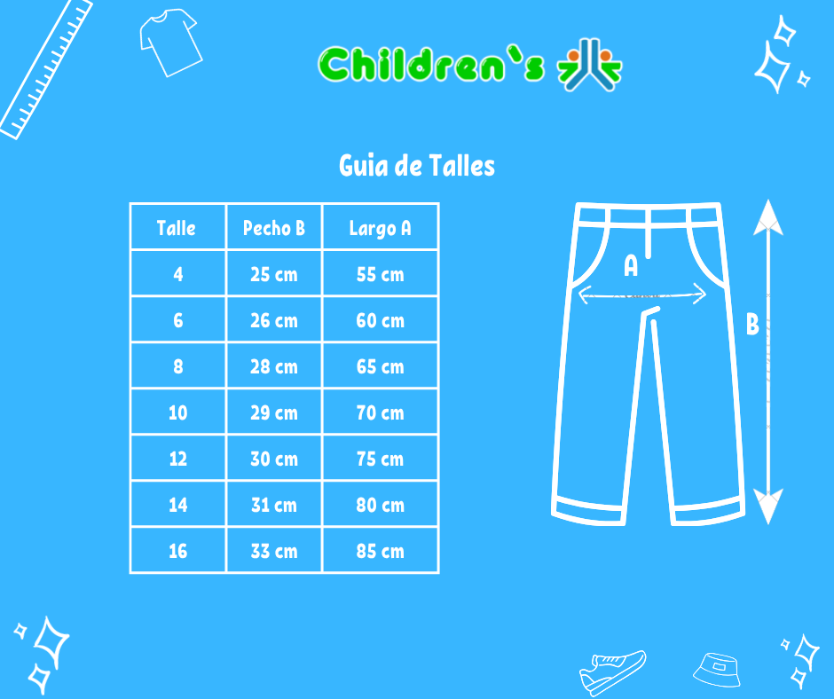 Guia de talles Pantalon Babucha Estampado