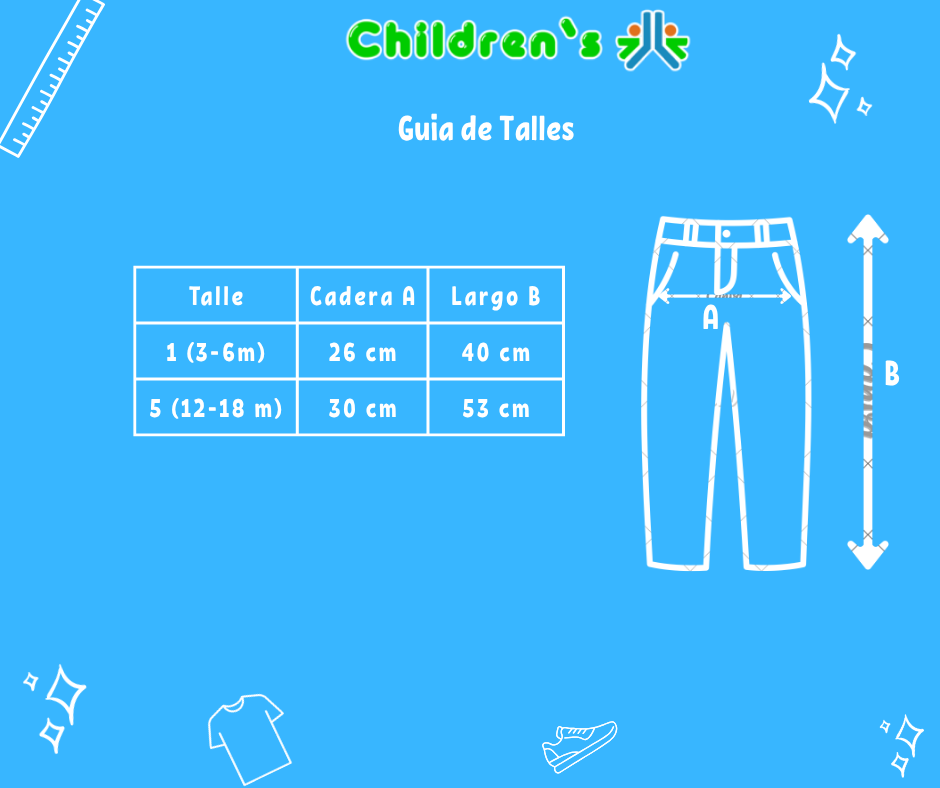 Guia de talles Pantalon Gabardina Con Cintura Regulable