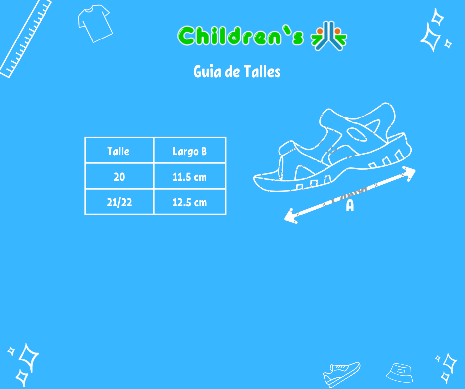 Guia de talles Sandalia de lycra con velcro