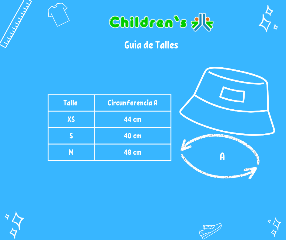 Guia de talles Gorro Piluso de Algodon Con Tiras Para Atar