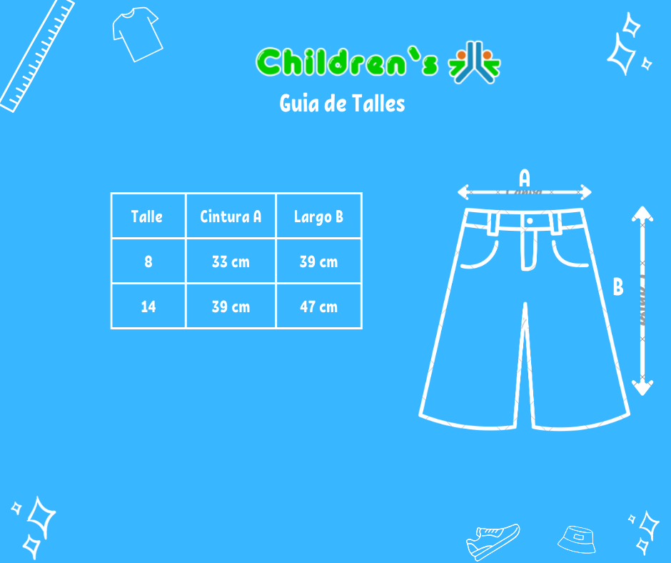 Guia de talles Bermuda Jean Color