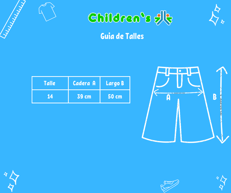 Guia de talles Bermuda Jean Color