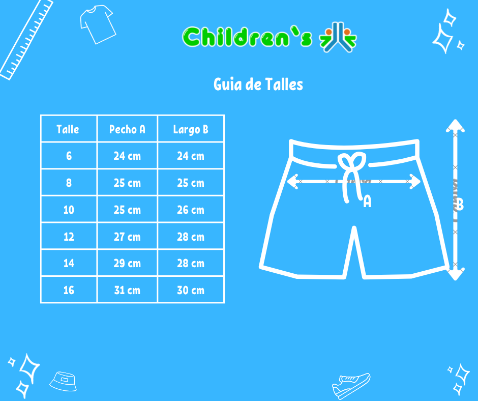 Guia de talles Short rustico Algodon