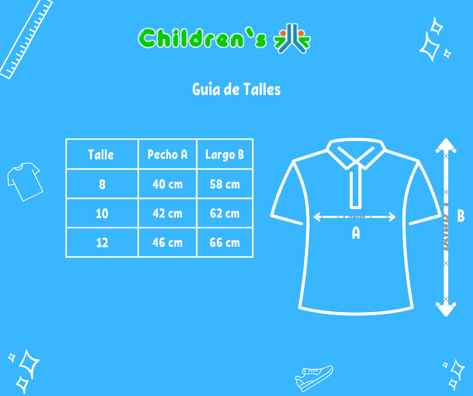 Guia de talles Chombas Mangas Cortas Rayadas