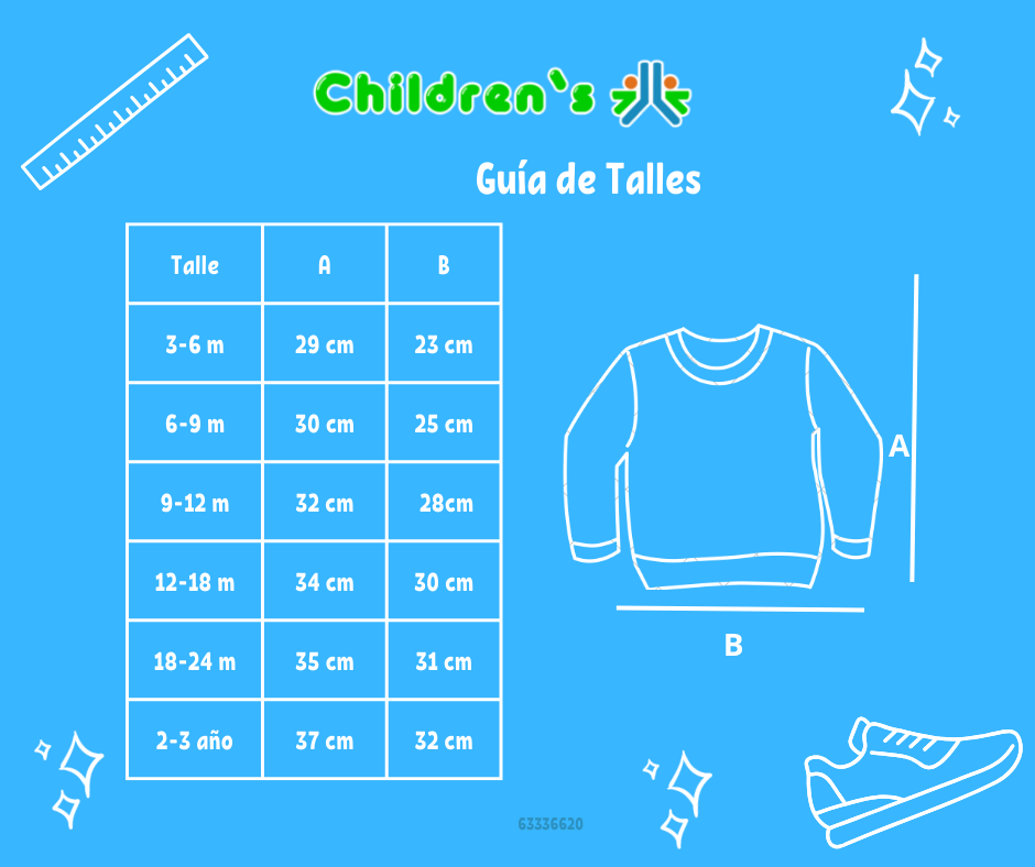 Guia de talles Buzo De Algodon Frizado Con Encaje
