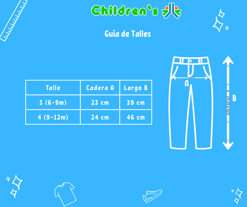 Guia de talles Pantalón Gabardina Con spandex y Cintura Elaztizada