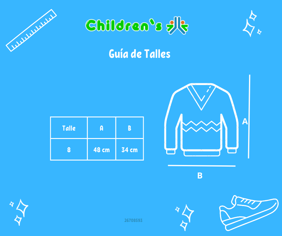 Guia de talles Pullover Con Boton De Madera