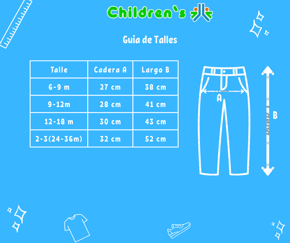 Guia de talles Pantalon Gabardina Cintura Regulable