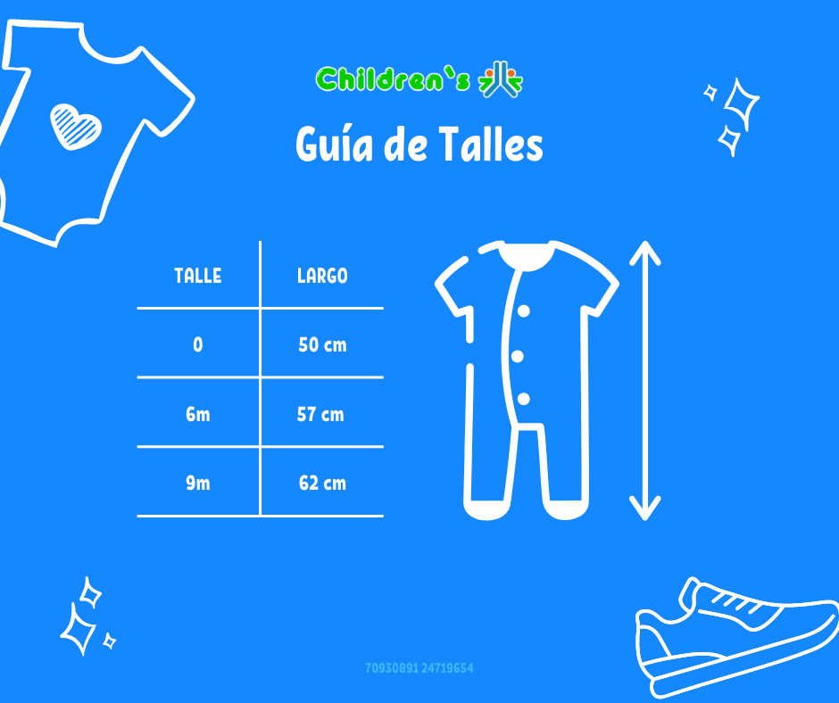 Guia de talles Enterito Simil Piel Con Capucha