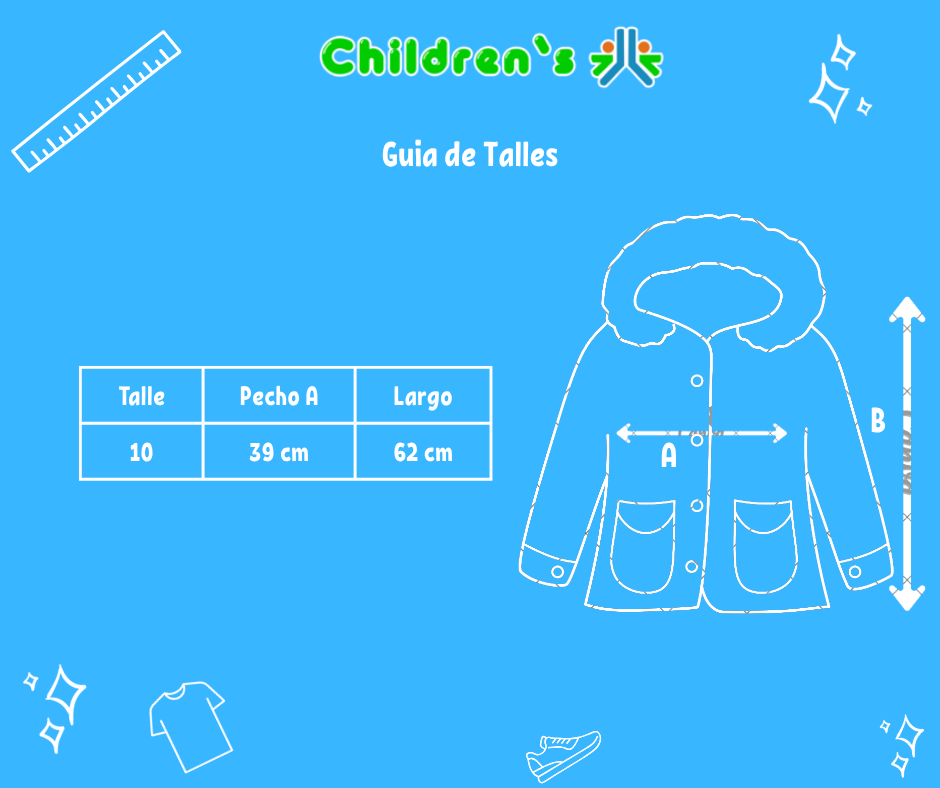 Guia de talles Tapado Matelasse Forrado Con Polar