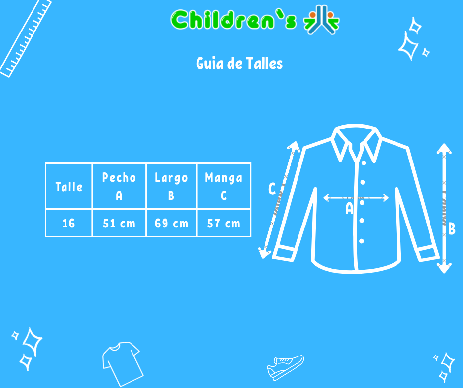 Guia de talles Camisa Manga Larga Escocesa