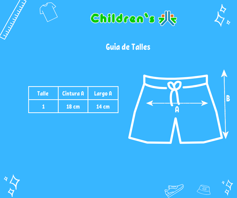 Guia de talles Malla Short de Baño Lycra Estampado Surf