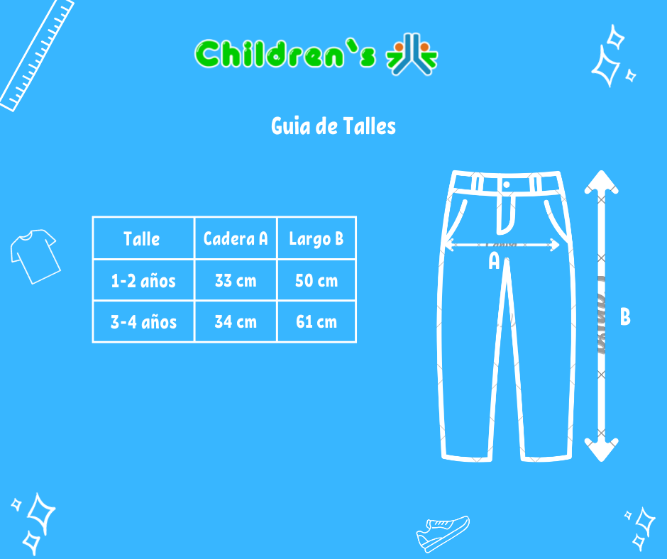 Guia de talles Pantalón Gabardina Cintura Regulable