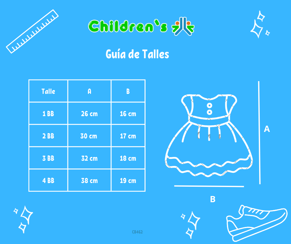 Guia de talles Vestido pique batik bordado con bombachita y gorro