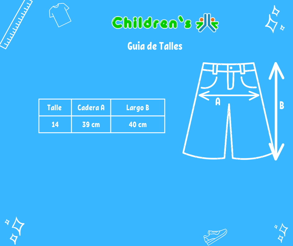 Guia de talles Bermuda Gabardina Varon