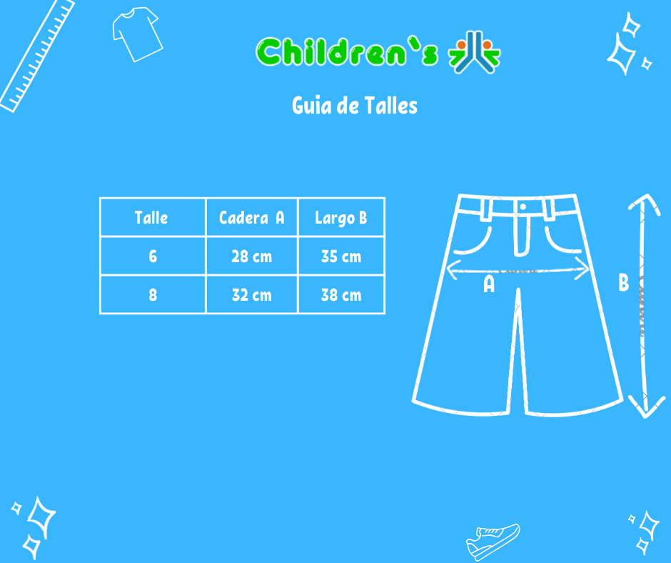 Guia de talles Bermuda Gabardina Varon Con Cintura Regulable