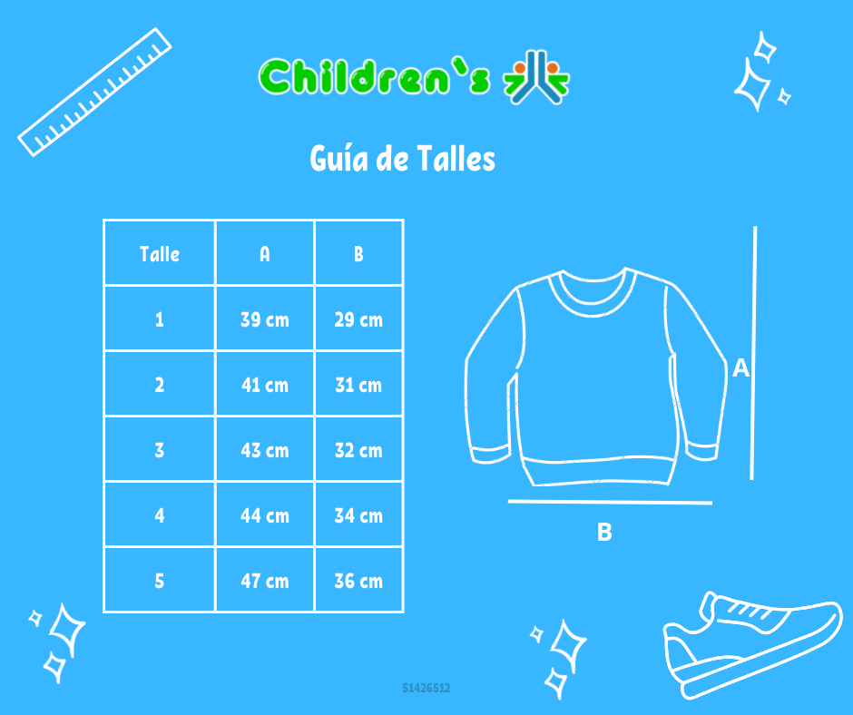 Guia de talles Buzo de Algodon Frizado Sin Capucha Estampado Flores y Nena