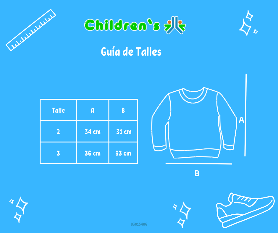 Guia de talles Buzo de Algodon Frizado Sin Capucha Estampado Angel Girls 29