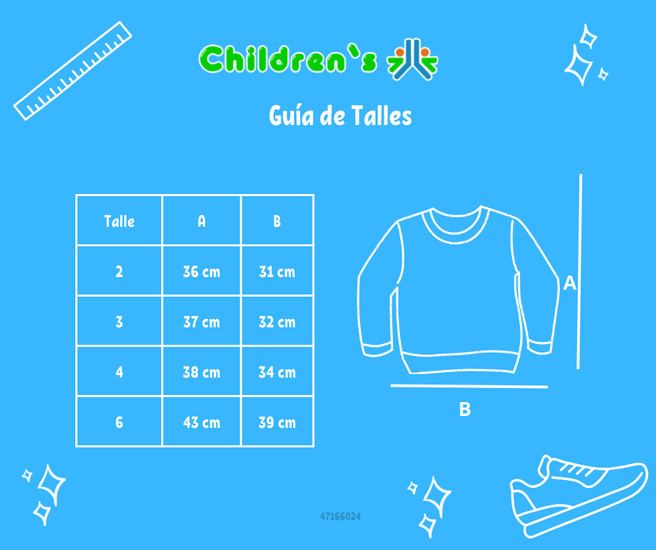 Guia de talles Buzo de Algodon Frizado Sin Capucha Estampado 10