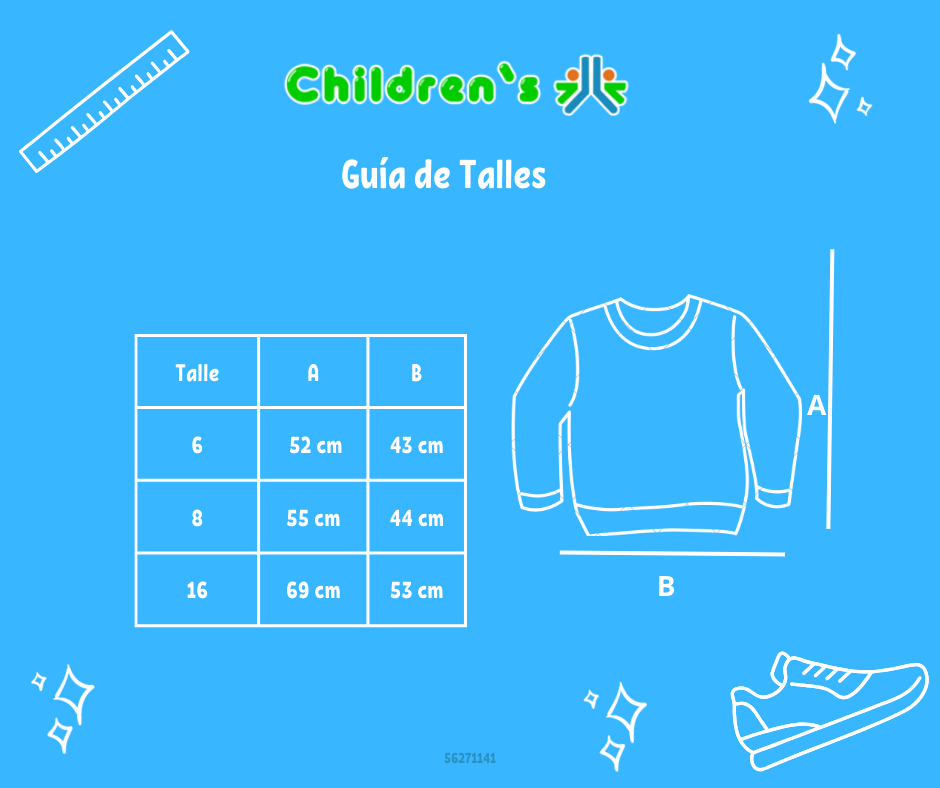 Guia de talles Buzo de Algodon Frizado Sin Capucha Estampado Corazon Flor Mundo