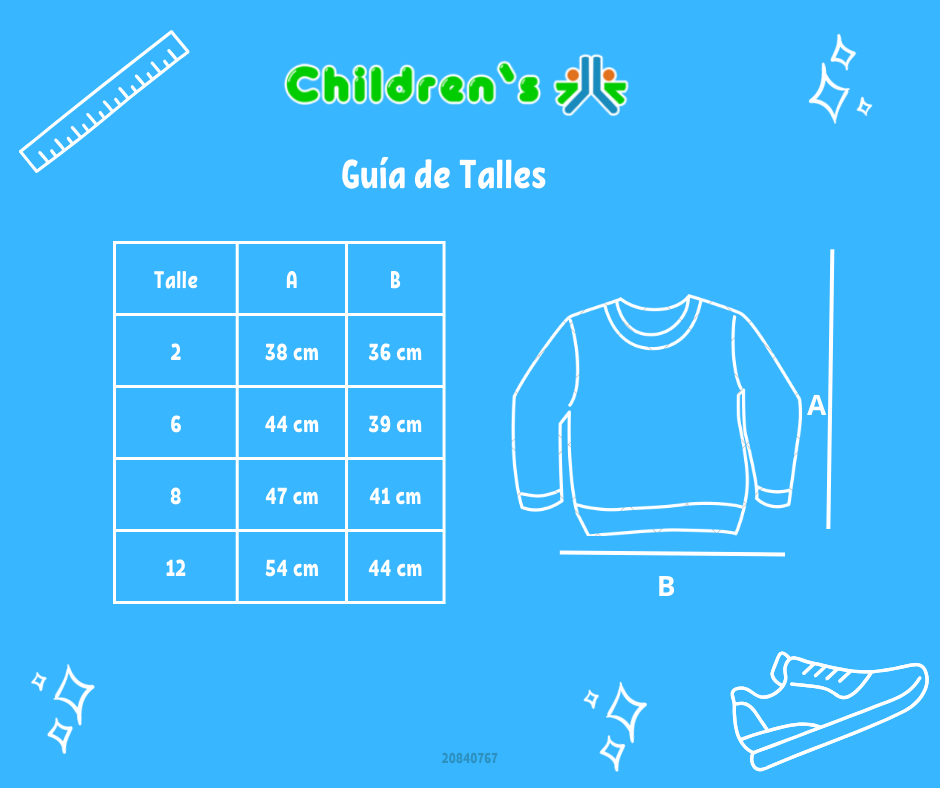 Guia de talles Buzo de Algodon Frizado Sin Capucha Estampado 32 Flor