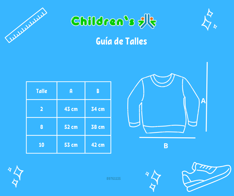 Guia de talles Buzo de Algodon Frizado Sin Capucha Estampado Circulos