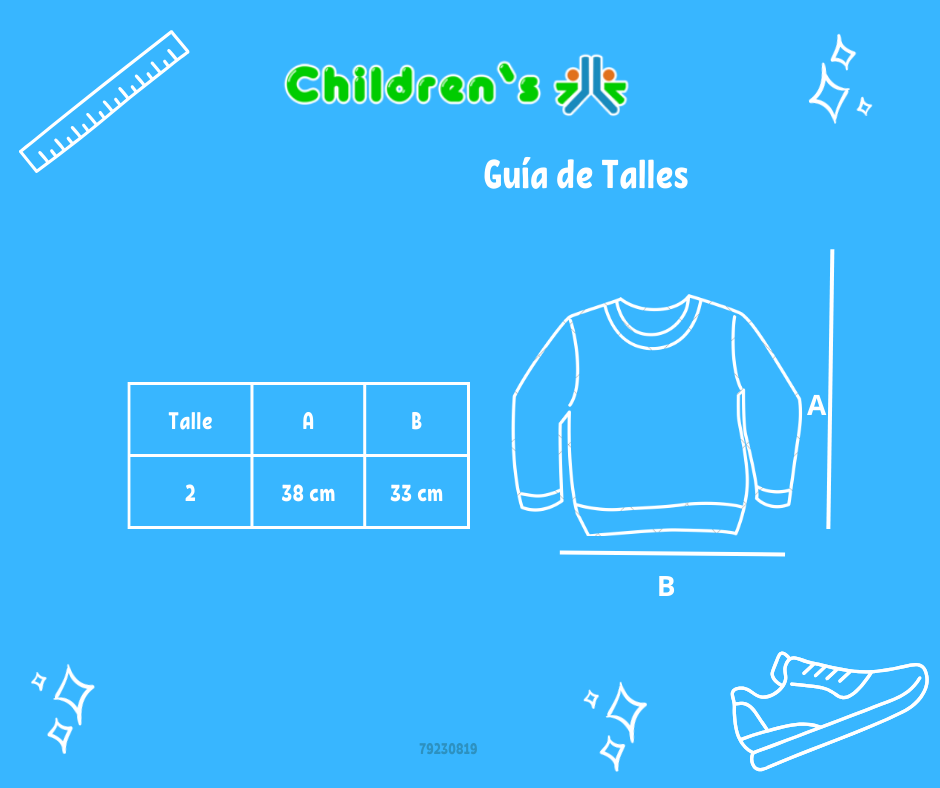 Guia de talles Buzo de Algodon Frizado Estampado Tribales