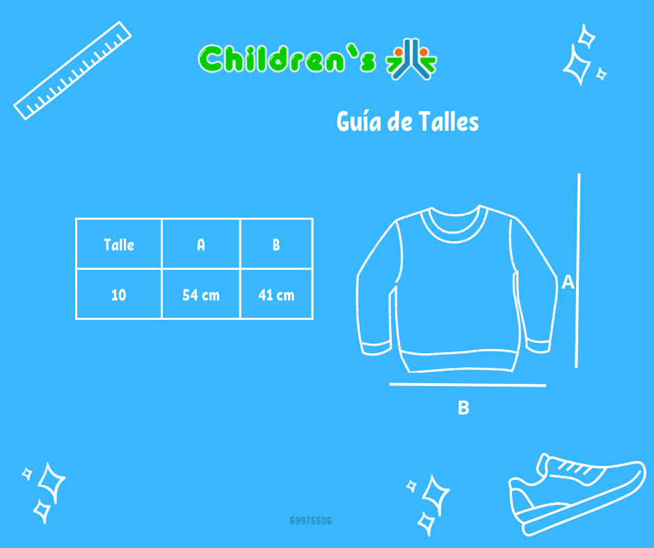 Guia de talles Buzo de Algodon Frizado Bordado Flecha Girls