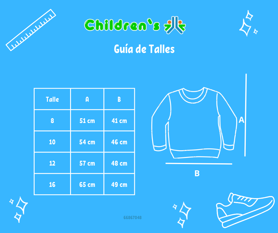 Guia de talles Buzo de Algodon Frizado Con Estampa