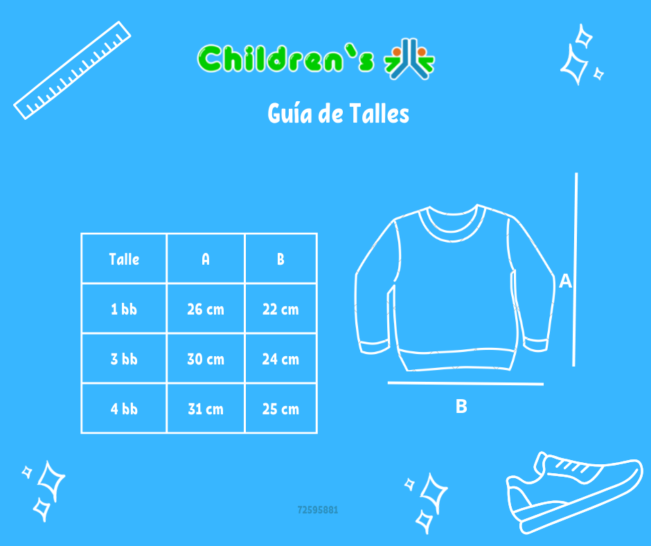 Guia de talles Buzo de Algodon Frizado Sin Capucha Estampado Ositos