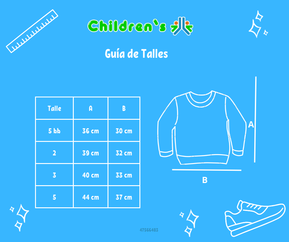 Guia de talles Buzo de Algodon Frizado Rayado