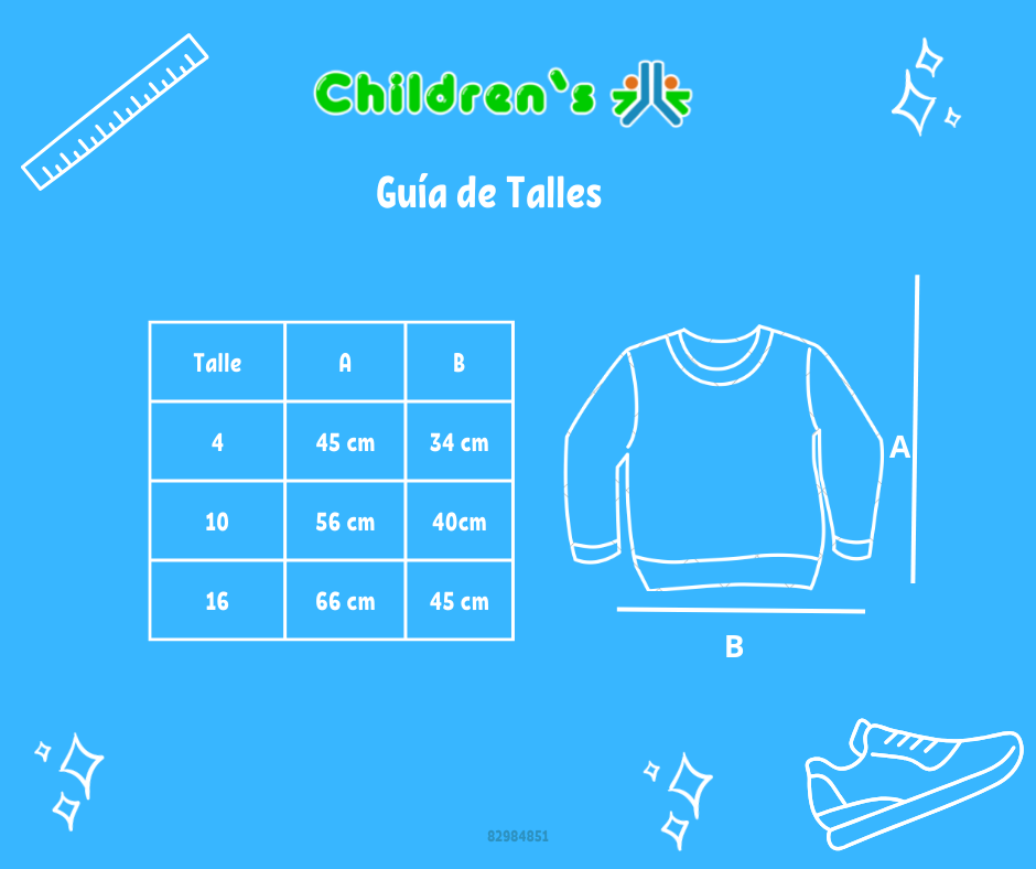 Guia de talles Buzo de Algodon Frizado Estampado Broken Oar