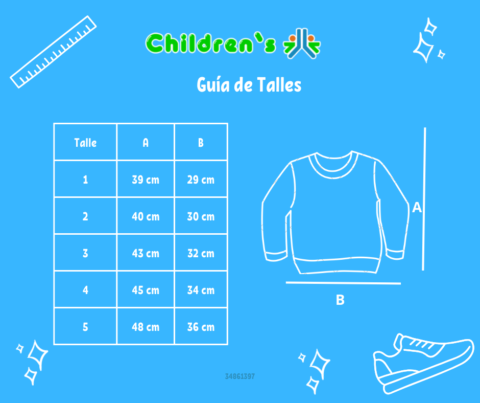 Guia de talles Buzo de Algodon Frizado Estampado Flores