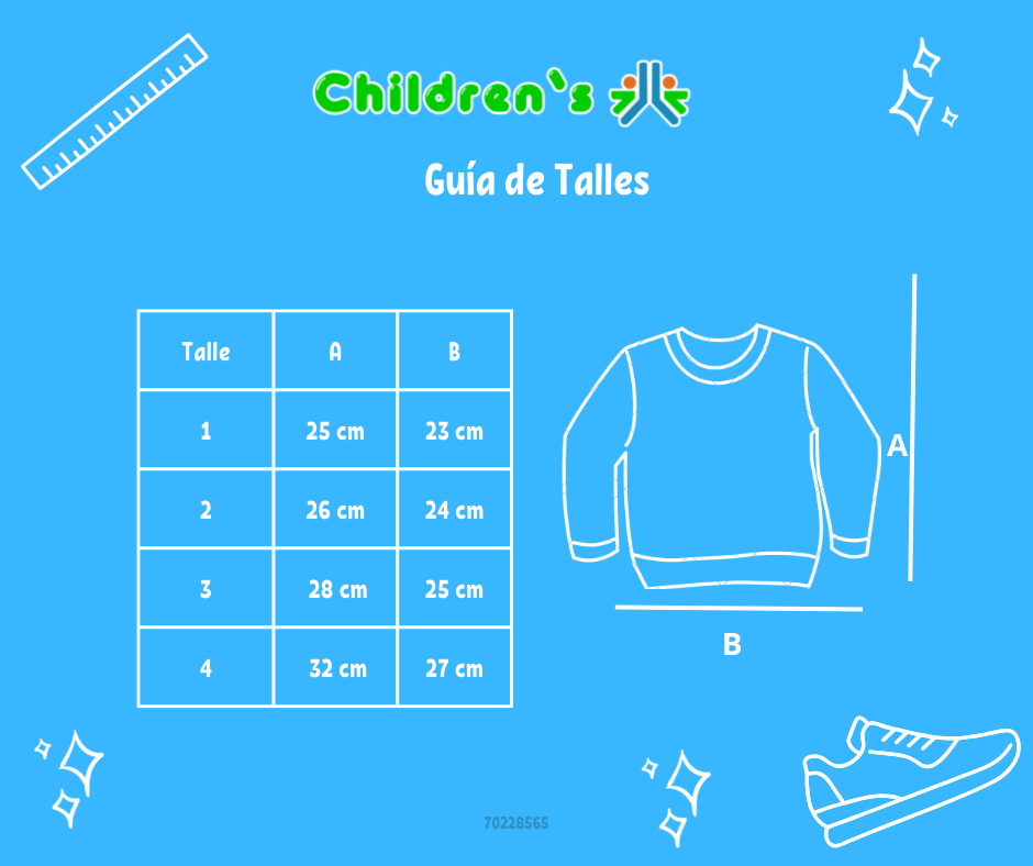 Guia de talles Buzo de Algodon FrizadoEstampado 5 Con Glitter