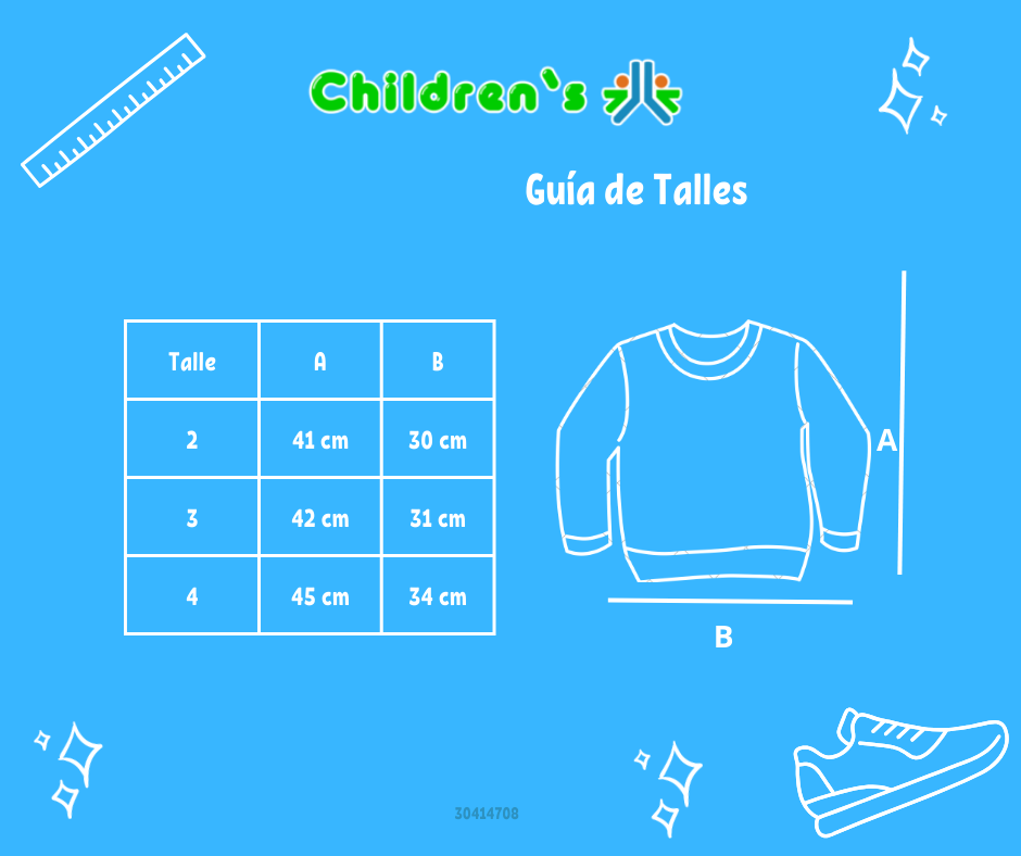 Guia de talles Buzo de Algodon Frizado Estampado de Flores Con Brillo