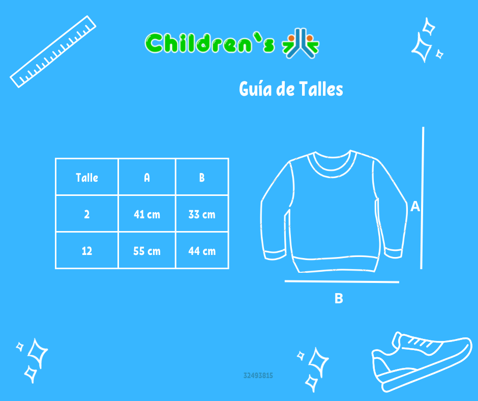 Guia de talles Buzo De Algodon Frizado Estampado Urban