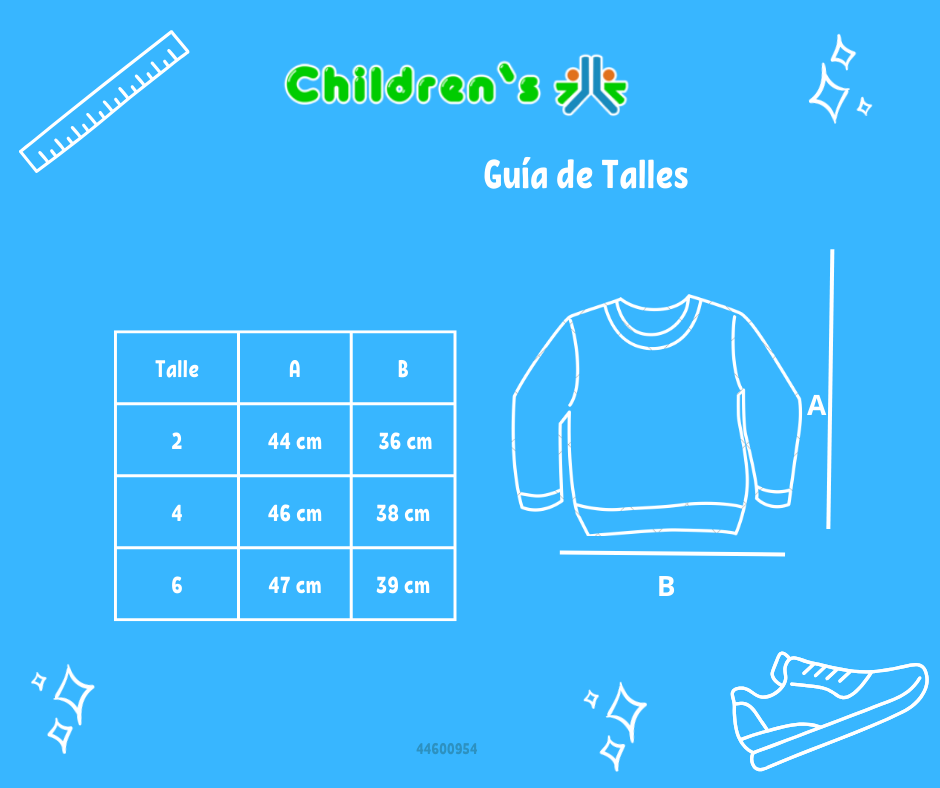 Guia de talles Buzo de Algodon Frizado Sin Capucha Estampado 3