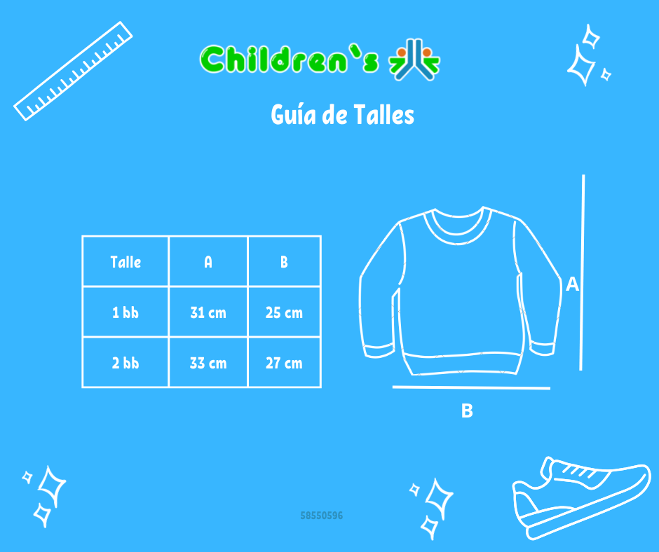 Guia de talles Buzo de Algodon Frizado Estampado Oso Authentic