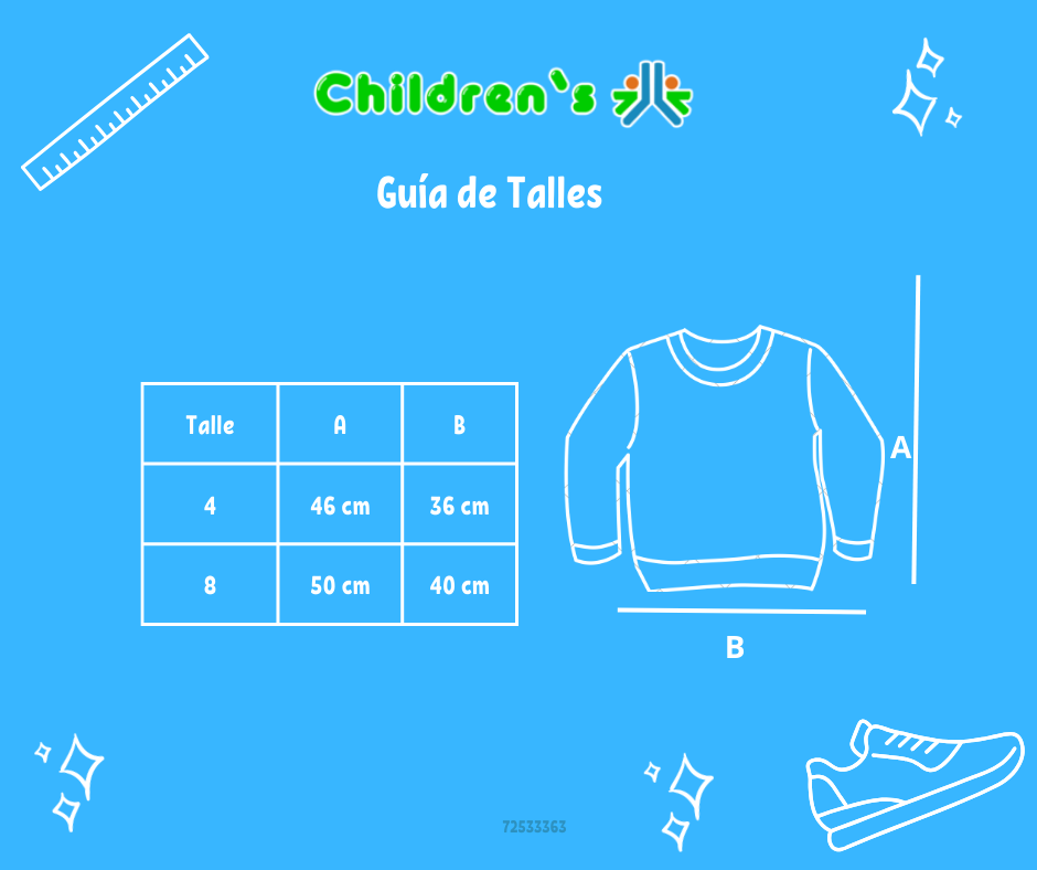 Guia de talles Buzo de Algodon Frizado Estampado A 87