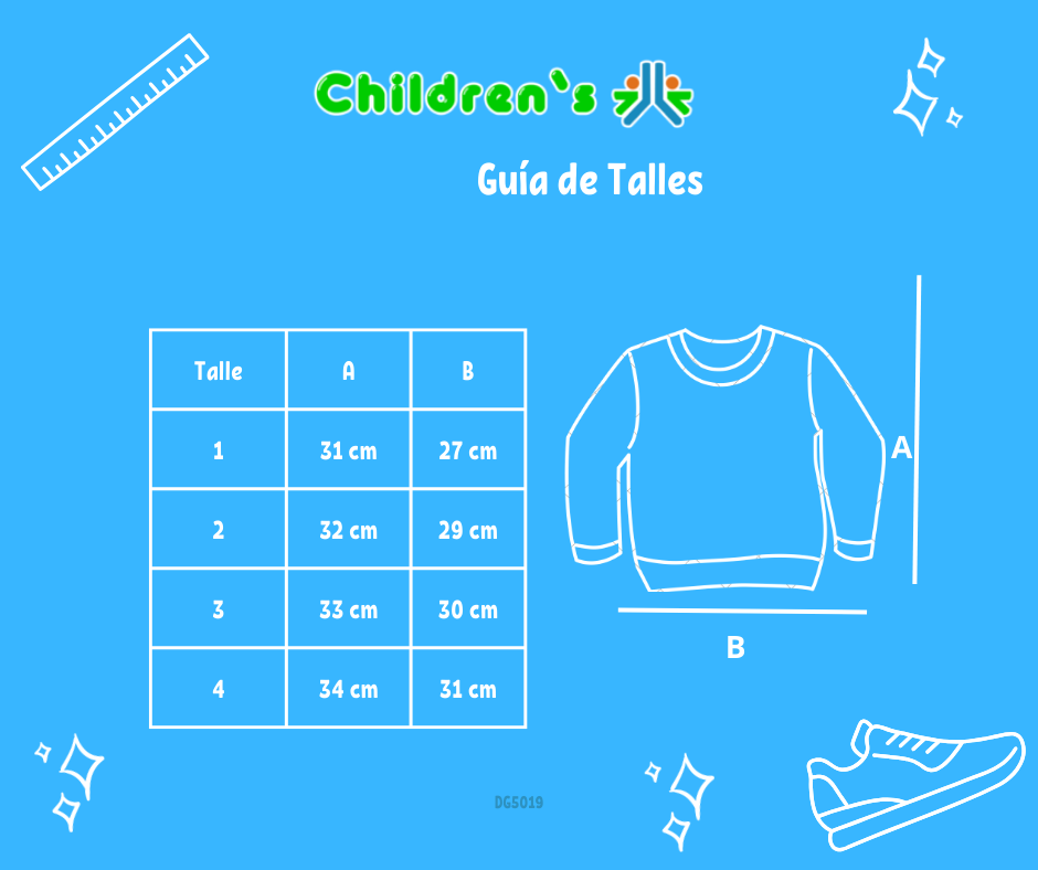 Guia de talles Buzo Con Friza Frizado Estampado con Florcitas