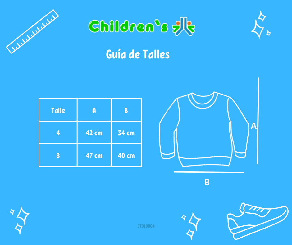 Guia de talles Buzo de Algodon Frizado Estampado de Flores Con Brillo